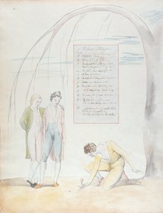 「長い物語」、「トーマス・グレイの詩」のデザイン22、1797-98（ペンと黒のインクを備えたトイレ）（直訳は285541を参照） 作： William Blake